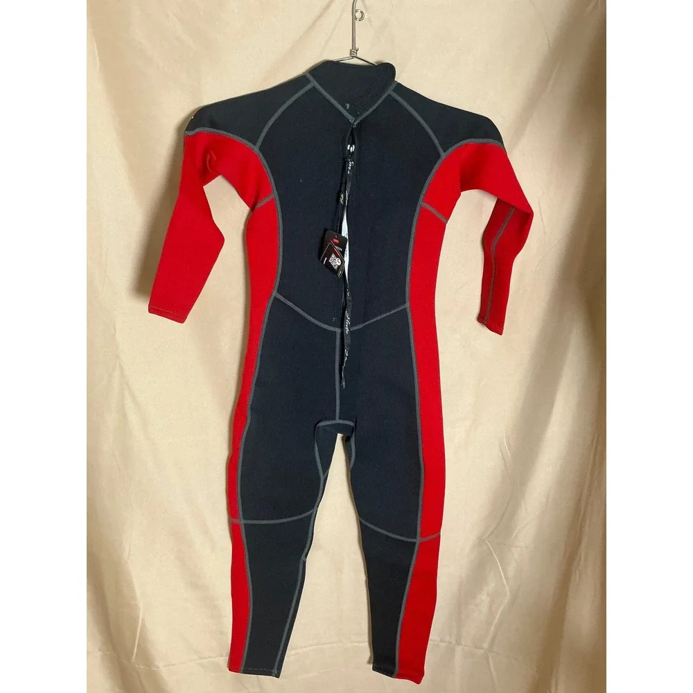 Hevto Wetsuit Youth Size 12 Black Red New 3mm Neoprene Full Body Long Sleeve